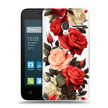 Пластиковый чехол на Alcatel One Touch Pixi 3 (4.5) с принтом Розы Пластиковый чехол на Alcatel One Touch Pixi 3 (4.5) с принтом Розы
