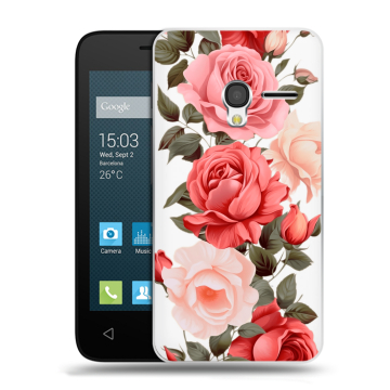 Пластиковый чехол на Alcatel One Touch Pixi 3 (4.5) с принтом Розы