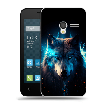 Пластиковый чехол на Alcatel One Touch Pixi 3 (4.5) с принтом Волк ночной Пластиковый чехол на Alcatel One Touch Pixi 3 (4.5) с принтом Волк ночной