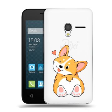Пластиковый чехол на Alcatel One Touch Pixi 3 (4.5) с принтом Корги Пластиковый чехол на Alcatel One Touch Pixi 3 (4.5) с принтом Корги