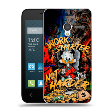 Пластиковый чехол на Alcatel One Touch Pixi 3 (4.5) с принтом Дональд Дак Деньги Пластиковый чехол на Alcatel One Touch Pixi 3 (4.5) с принтом Дональд Дак Деньги