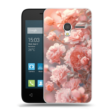 Пластиковый чехол на Alcatel One Touch Pixi 3 (4.5) с принтом Розовые розы Пластиковый чехол на Alcatel One Touch Pixi 3 (4.5) с принтом Розовые розы