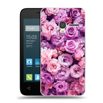 Пластиковый чехол на Alcatel One Touch Pixi 3 (4.5) с принтом лавандовые розы