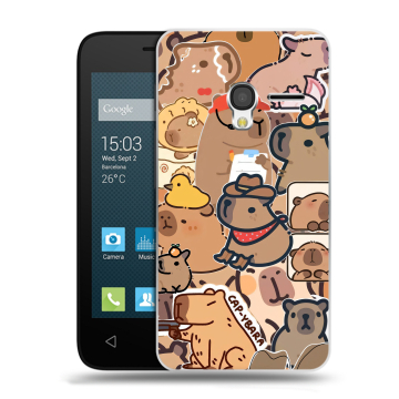 Пластиковый чехол на Alcatel One Touch Pixi 3 (4.5) с принтом капибара