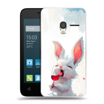 Пластиковый чехол на Alcatel One Touch Pixi 3 (4.5) с принтом кролик зайчик Пластиковый чехол на Alcatel One Touch Pixi 3 (4.5) с принтом кролик зайчик
