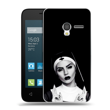Пластиковый чехол на Alcatel One Touch Pixi 3 (4.5) с принтом монашка