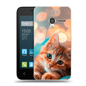 Пластиковый чехол на Alcatel One Touch Pixi 3 (4.5) с принтом котик