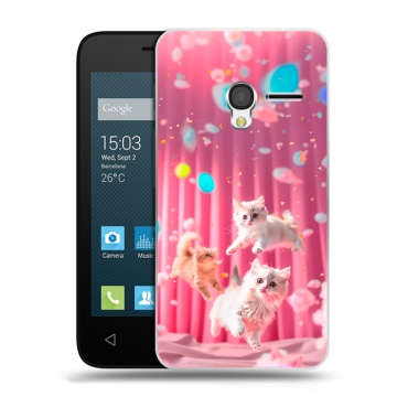 Пластиковый чехол на Alcatel One Touch Pixi 3 (4.5) с принтом милые котики