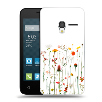 Пластиковый чехол на Alcatel One Touch Pixi 3 (4.5) с принтом цветы Пластиковый чехол на Alcatel One Touch Pixi 3 (4.5) с принтом цветы