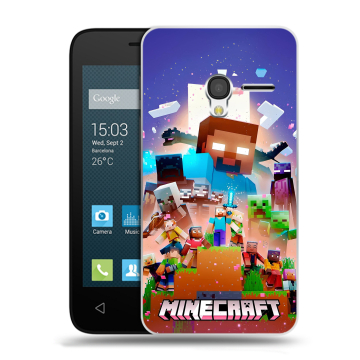 Пластиковый чехол на Alcatel One Touch Pixi 3 (4.5) с принтом Майнкрафт Minecraft