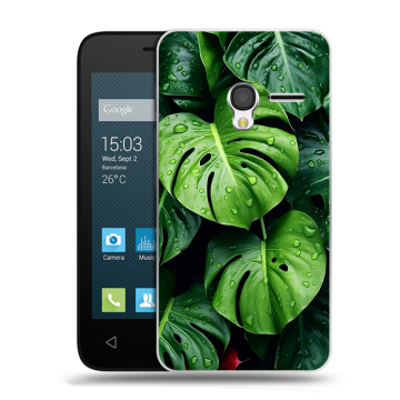 Пластиковый чехол на Alcatel One Touch Pixi 3 (4.5) с принтом Листья