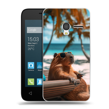 Пластиковый чехол на Alcatel One Touch Pixi 3 (4.5) с принтом Капибара Пластиковый чехол на Alcatel One Touch Pixi 3 (4.5) с принтом Капибара