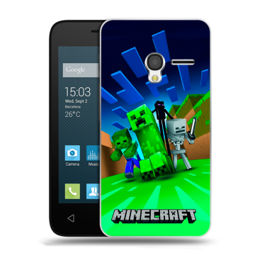 Пластиковый чехол на Alcatel One Touch Pixi 3 (4.5) с принтом Майнкрафт