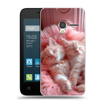 Пластиковый чехол на Alcatel One Touch Pixi 3 (4.5) с принтом котята котики