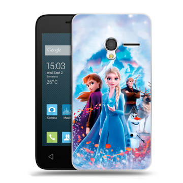 Пластиковый чехол на Alcatel One Touch Pixi 3 (4.5) с принтом Холодное сердце Frozen Пластиковый чехол на Alcatel One Touch Pixi 3 (4.5) с принтом Холодное сердце Frozen