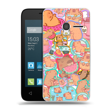 Пластиковый чехол на Alcatel One Touch Pixi 3 (4.5) с принтом капибары