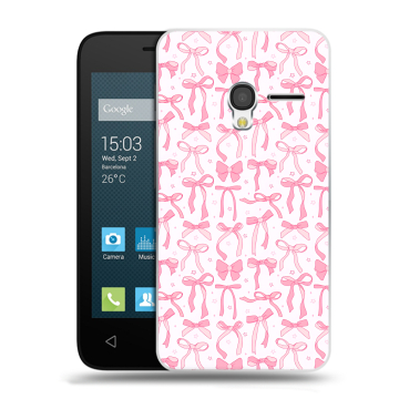 Пластиковый чехол на Alcatel One Touch Pixi 3 (4.5) с принтом Розовые бантики Пластиковый чехол на Alcatel One Touch Pixi 3 (4.5) с принтом Розовые бантики