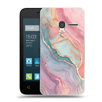 Пластиковый чехол на Alcatel One Touch Pixi 3 (4.5) с принтом розовый мрамор Пластиковый чехол на Alcatel One Touch Pixi 3 (4.5) с принтом розовый мрамор