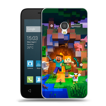 Пластиковый чехол на Alcatel One Touch Pixi 3 (4.5) с принтом Майнкрафт Minecraft