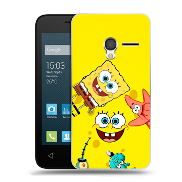 Пластиковый чехол на Alcatel One Touch Pixi 3 (4.5) с принтом Спанч боб Спанчбоб
