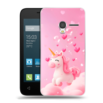 Пластиковый чехол на Alcatel One Touch Pixi 3 (4.5) с принтом Единорог Пластиковый чехол на Alcatel One Touch Pixi 3 (4.5) с принтом Единорог
