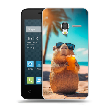 Пластиковый чехол на Alcatel One Touch Pixi 3 (4.5) с принтом Капибара Пластиковый чехол на Alcatel One Touch Pixi 3 (4.5) с принтом Капибара