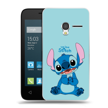 Пластиковый чехол на Alcatel One Touch Pixi 3 (4.5) с принтом Лило и Стич Пластиковый чехол на Alcatel One Touch Pixi 3 (4.5) с принтом Лило и Стич