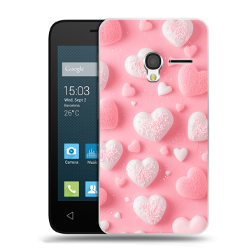 Пластиковый чехол на Alcatel One Touch Pixi 3 (4.5) с принтом Сердечки Пластиковый чехол на Alcatel One Touch Pixi 3 (4.5) с принтом Сердечки