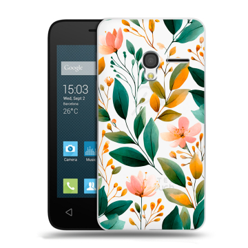 Пластиковый чехол на Alcatel One Touch Pixi 3 (4.5) с принтом Цветы паттерн