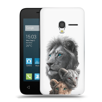 Пластиковый чехол на Alcatel One Touch Pixi 3 (4.5) с принтом Львы