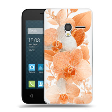 Пластиковый чехол на Alcatel One Touch Pixi 3 (4.5) с принтом Бежевые цветы