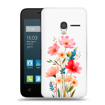 Пластиковый чехол на Alcatel One Touch Pixi 3 (4.5) с принтом Цветы