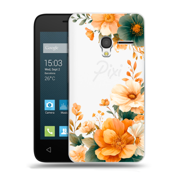 Пластиковый чехол на Alcatel One Touch Pixi 3 (4.5) с принтом Цветы принт
