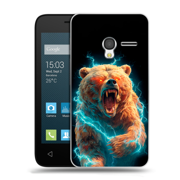 Пластиковый чехол на Alcatel One Touch Pixi 3 (4.5) с принтом Медведь