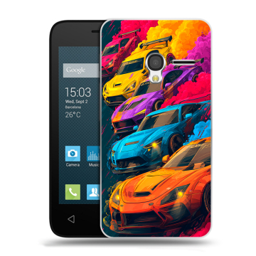 Пластиковый чехол на Alcatel One Touch Pixi 3 (4.5) с принтом Тачки