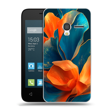 Пластиковый чехол на Alcatel One Touch Pixi 3 (4.5) с принтом Цветы