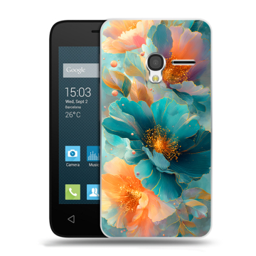 Пластиковый чехол на Alcatel One Touch Pixi 3 (4.5) с принтом Цветы