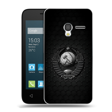 Пластиковый чехол на Alcatel One Touch Pixi 3 (4.5) с принтом Герб Флаг СССР Пластиковый чехол на Alcatel One Touch Pixi 3 (4.5) с принтом Герб Флаг СССР