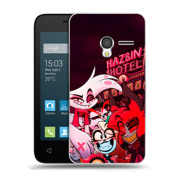 Пластиковый чехол на Alcatel One Touch Pixi 3 (4.5) с принтом Hazbin Hotel Отель Хазбин