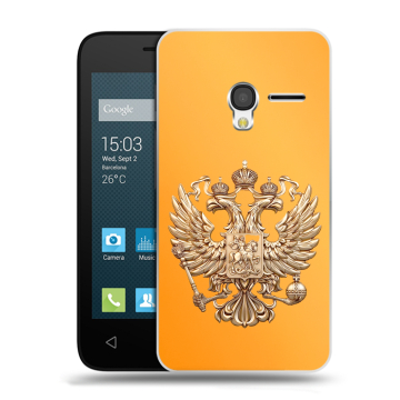 Пластиковый чехол на Alcatel One Touch Pixi 3 (4.5) с принтом Герб Флаг России