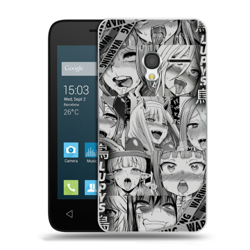 Пластиковый чехол на Alcatel One Touch Pixi 3 (4.5) с принтом Ahegao Ахегао Аниме