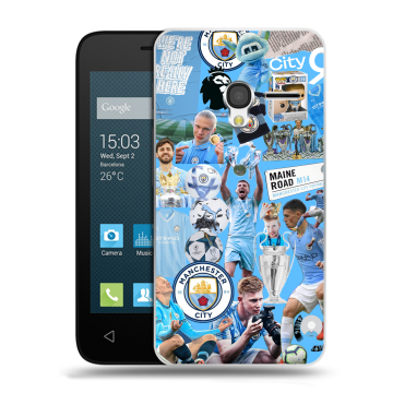 Пластиковый чехол на Alcatel One Touch Pixi 3 (4.5) с принтом Man City Манчестер Сити