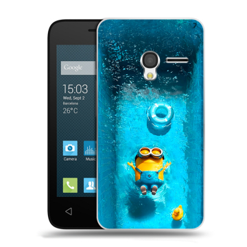 Пластиковый чехол на Alcatel One Touch Pixi 3 (4.5) с принтом Миньоны