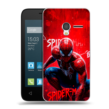 Пластиковый чехол на Alcatel One Touch Pixi 3 (4.5) с принтом Spiderman Человек паук