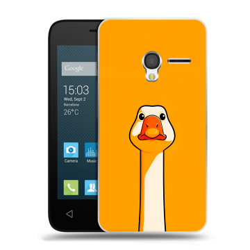 Пластиковый чехол на Alcatel One Touch Pixi 3 (4.5) с принтом Смешная утка