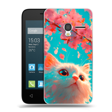 Пластиковый чехол на Alcatel One Touch Pixi 3 (4.5) с принтом Красивый кот