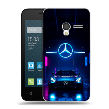 Пластиковый чехол на Alcatel One Touch Pixi 3 (4.5) с принтом Mercedes Мерседес Пластиковый чехол на Alcatel One Touch Pixi 3 (4.5) с принтом Mercedes Мерседес