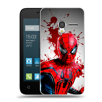 Пластиковый чехол на Alcatel One Touch Pixi 3 (4.5) с принтом Spiderman Человек паук