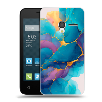 Пластиковый чехол на Alcatel One Touch Pixi 3 (4.5) с принтом Мрамор блестки