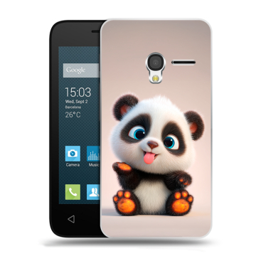 Пластиковый чехол на Alcatel One Touch Pixi 3 (4.5) с принтом милая панда Пластиковый чехол на Alcatel One Touch Pixi 3 (4.5) с принтом милая панда